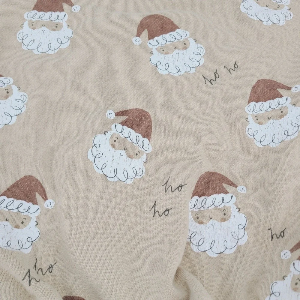 Rylee + Cru Santa Ho Ho Ho‎ Sweatshirt Sand Neutral Holiday Christmas 4-5Y